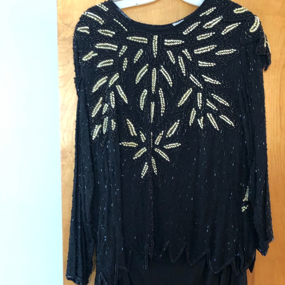 Women’s formal black and beaded 2 piece dress
